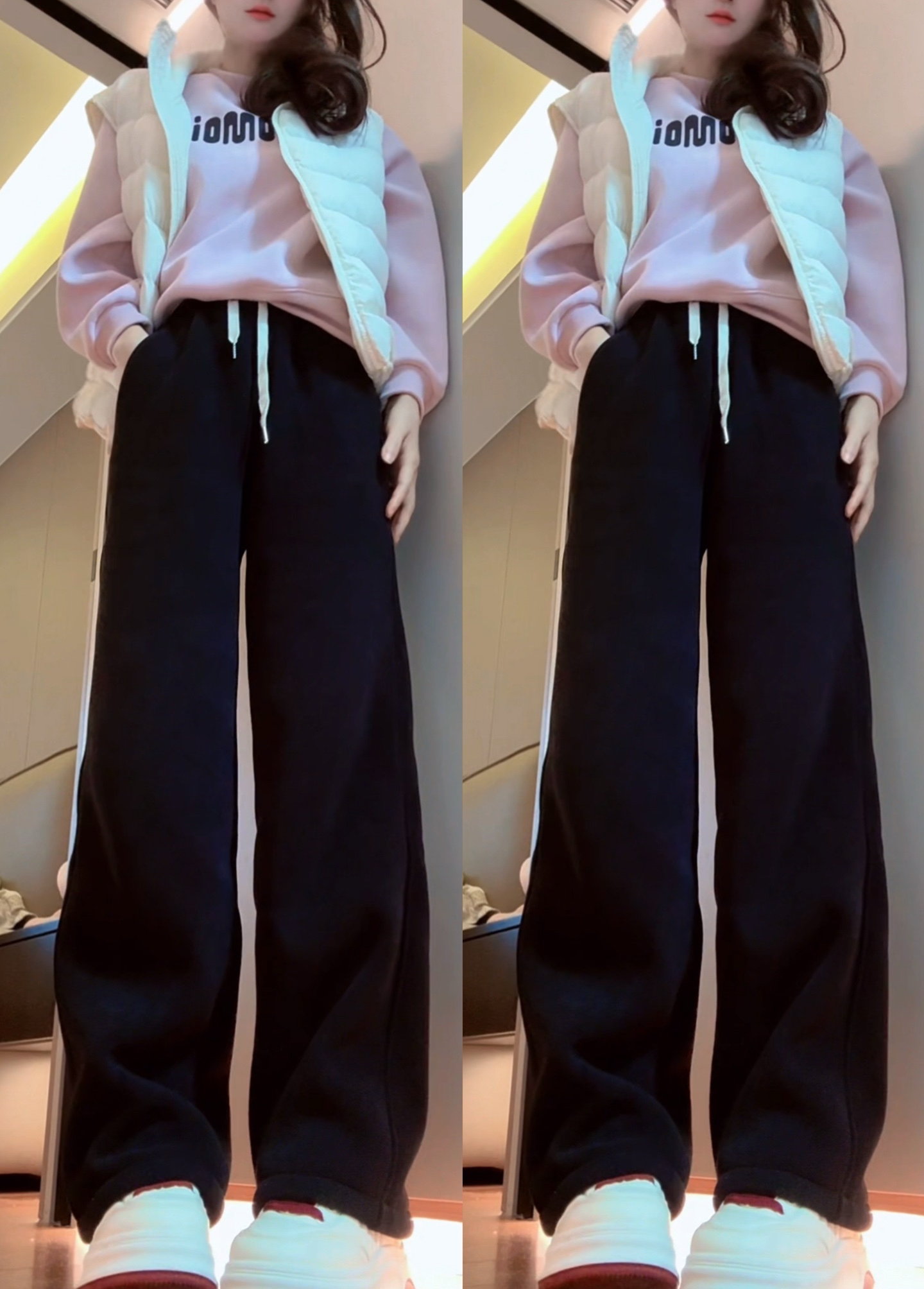 9329左尚尚2025冬季新款窄版阔腿裤高腰时尚休闲百搭巨厚绒