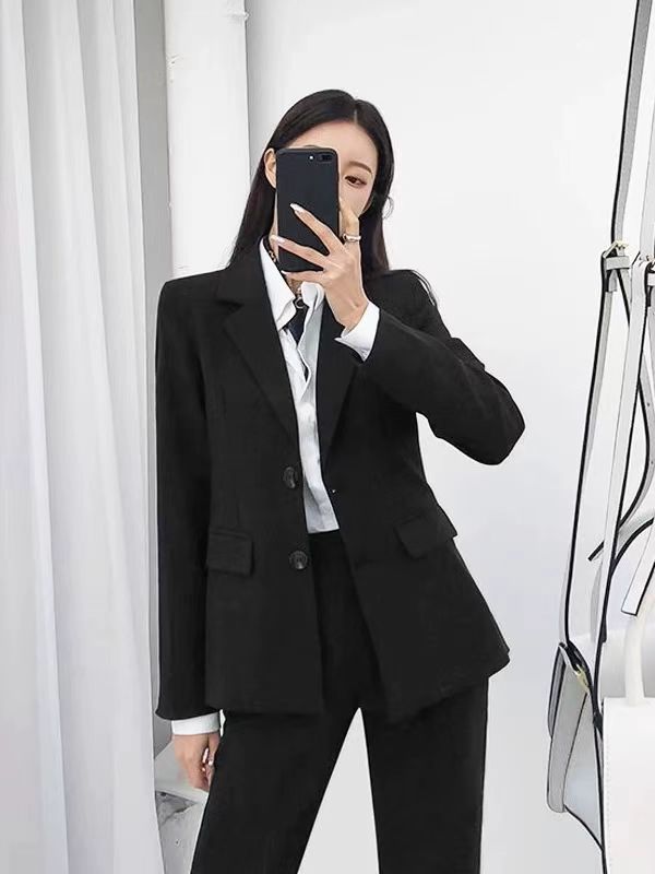 西装领秋季韩版女士休闲西装--【衣长68】