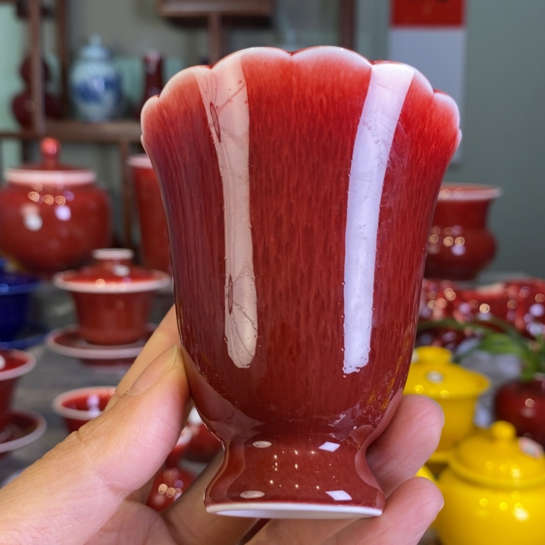 清欢雅玩原矿郎红花神杯