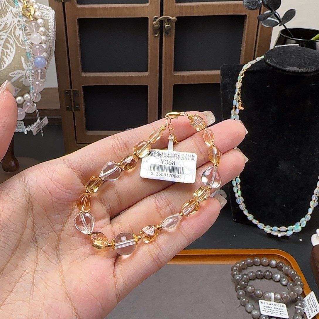 银S925镶嵌手链水晶全净体设计款