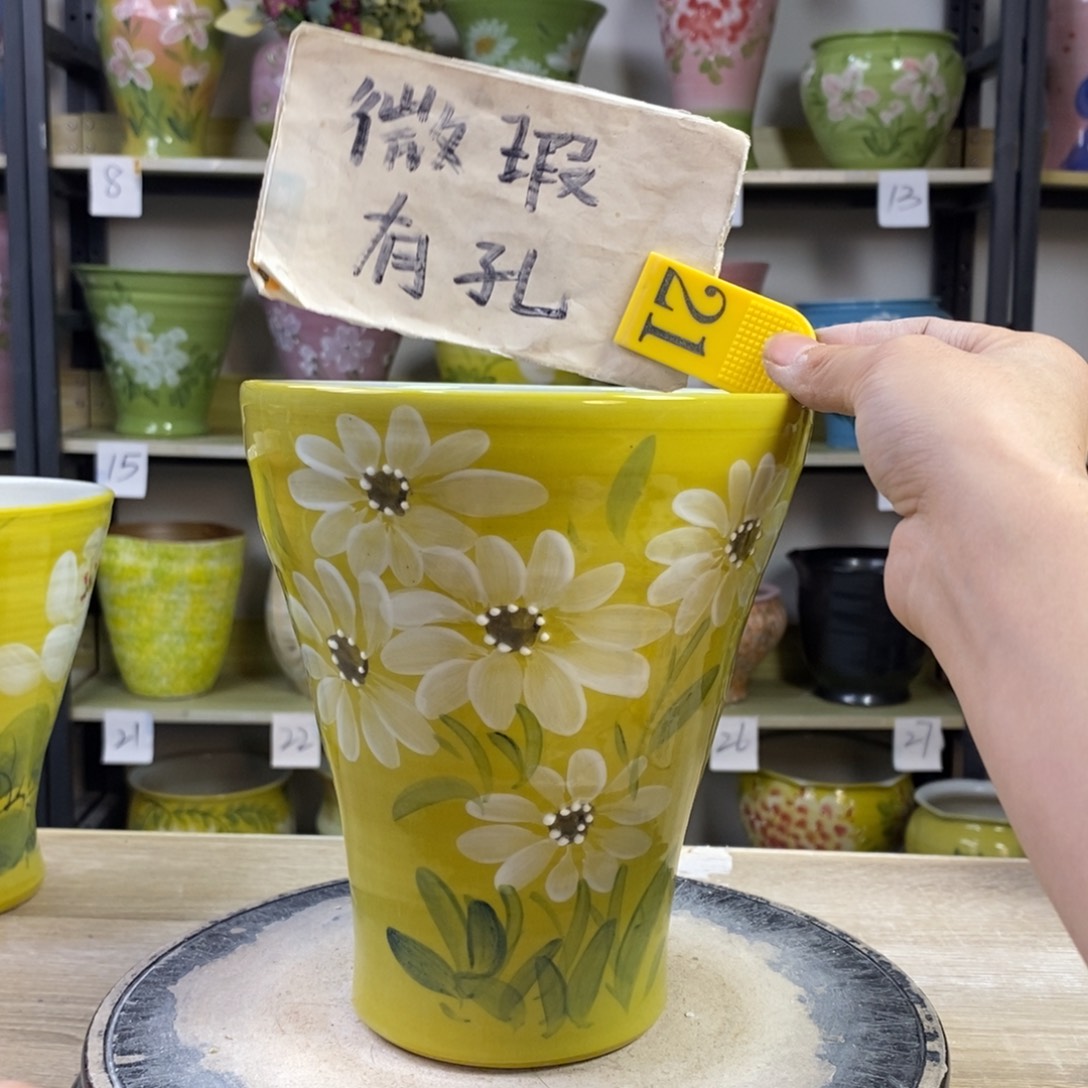 侠***景德镇手工手绘陶瓷花盆