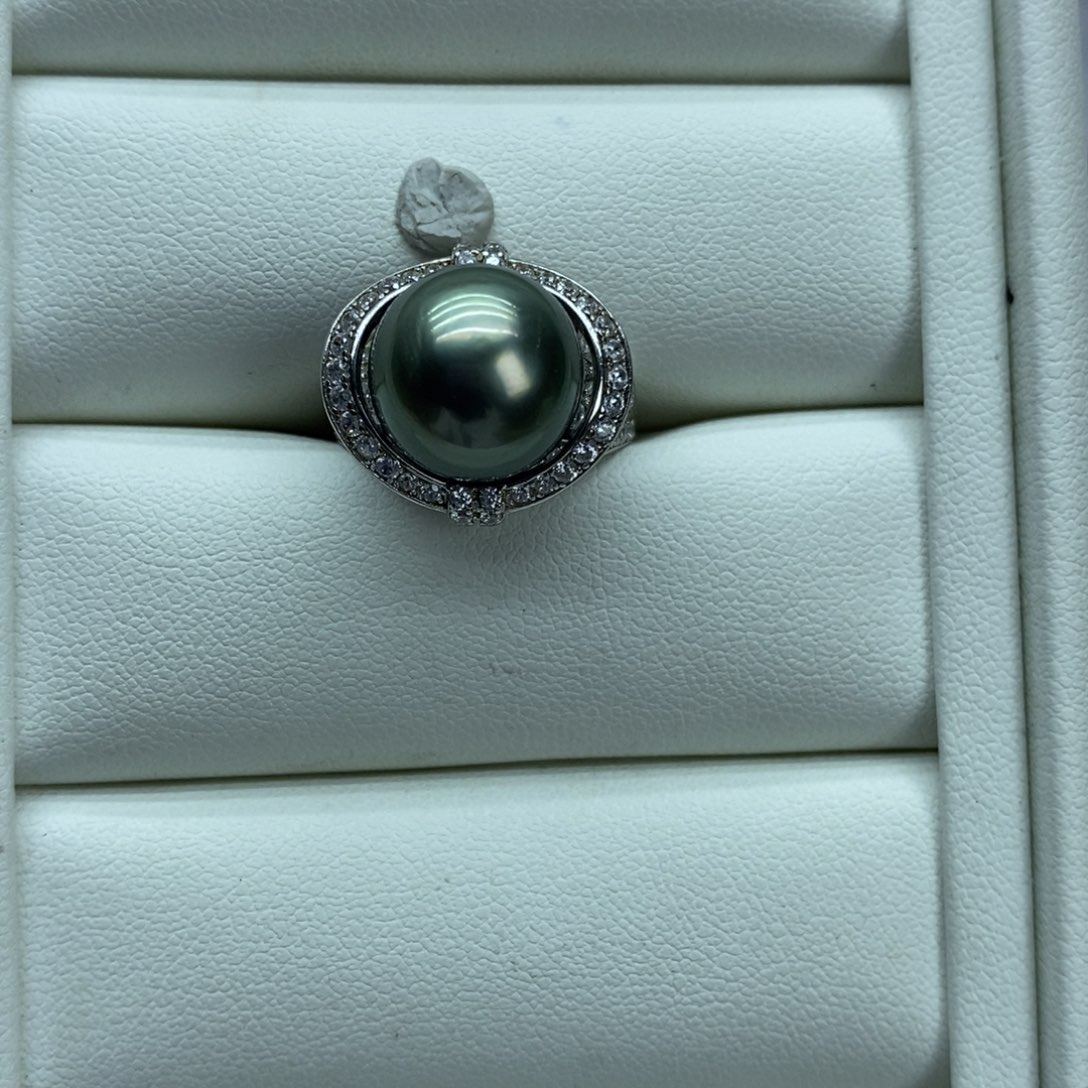 银S925镶嵌戒指海水珍珠