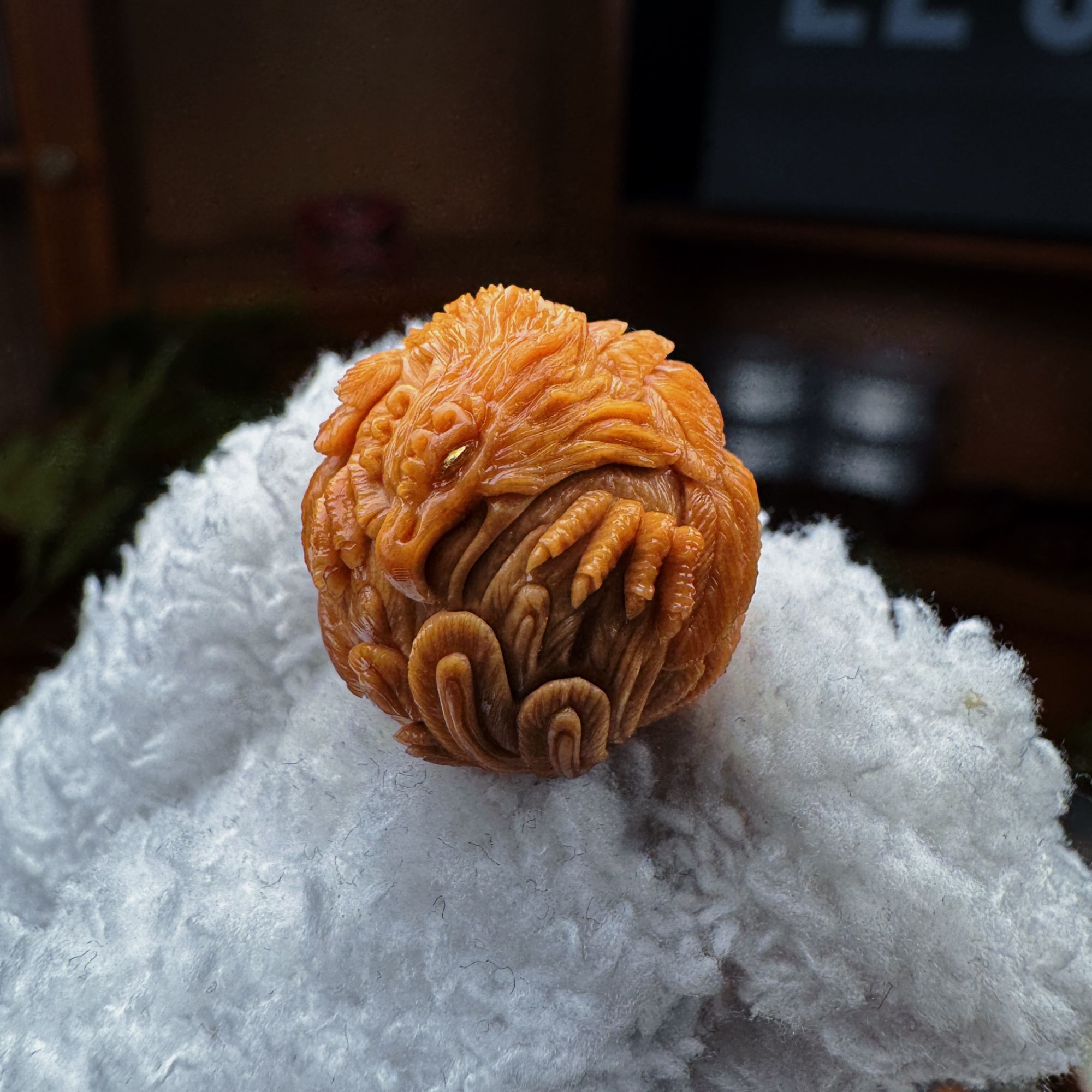 【玄鸟】顶工雕刻猴头单颗配饰