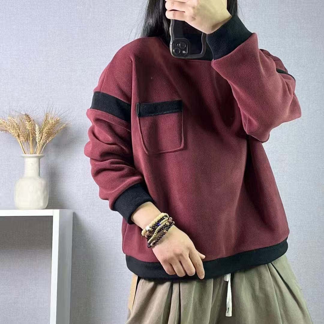 18822-2新款冬季加绒加厚百搭时尚卫衣