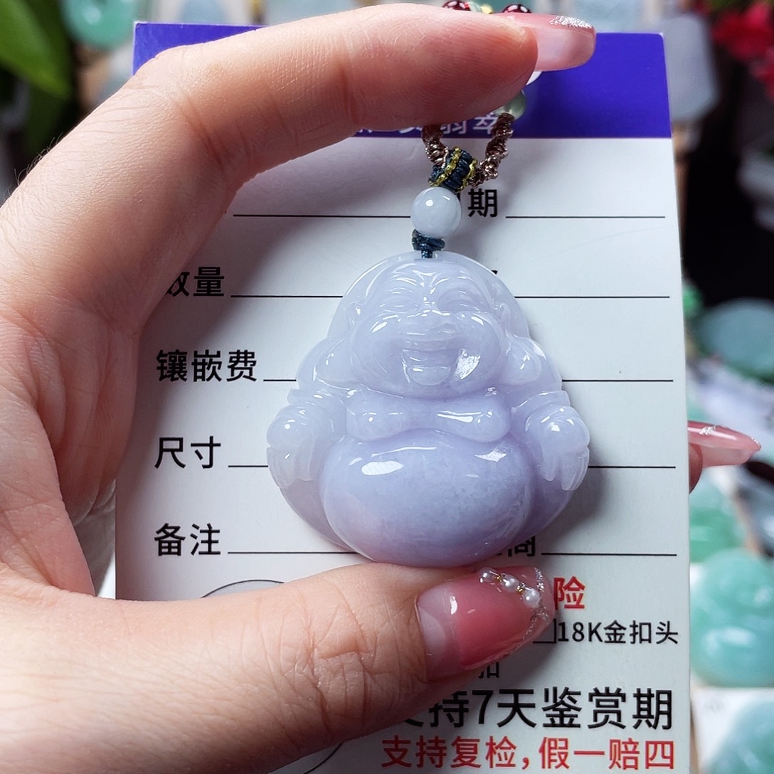 翡翠未镶嵌颈饰佛公08