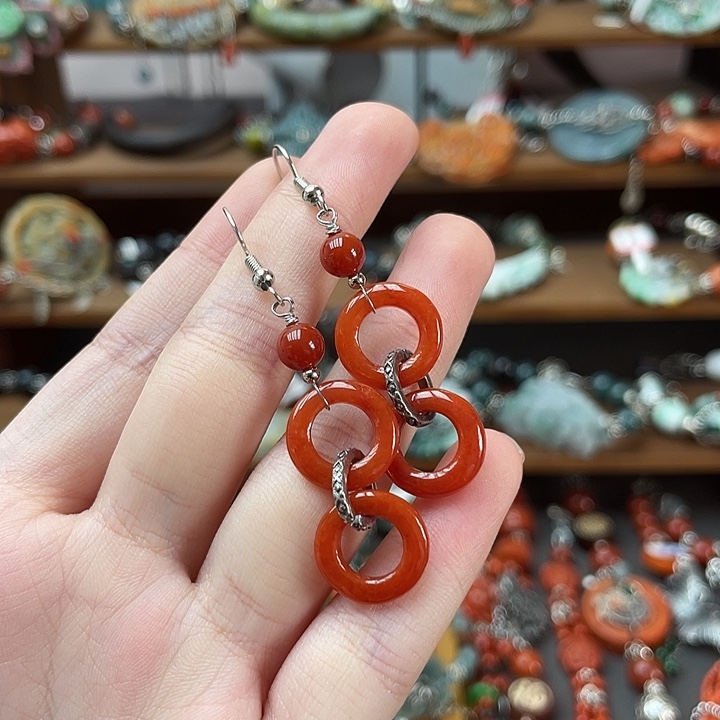 翡翠未镶嵌耳饰饰品