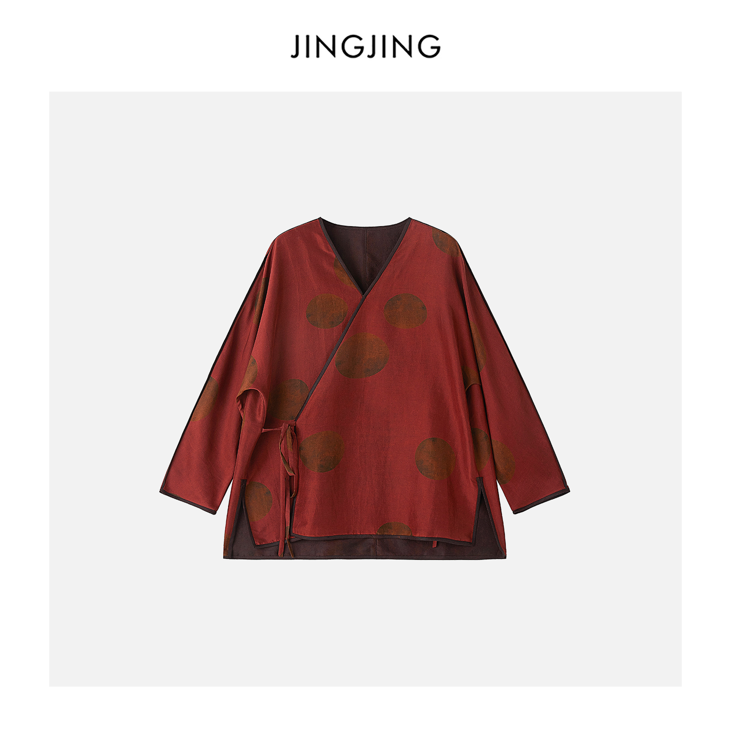 JINGJING2025新款“丹霞染曜”100桑蚕丝35姆米双宫丝香云纱上衣