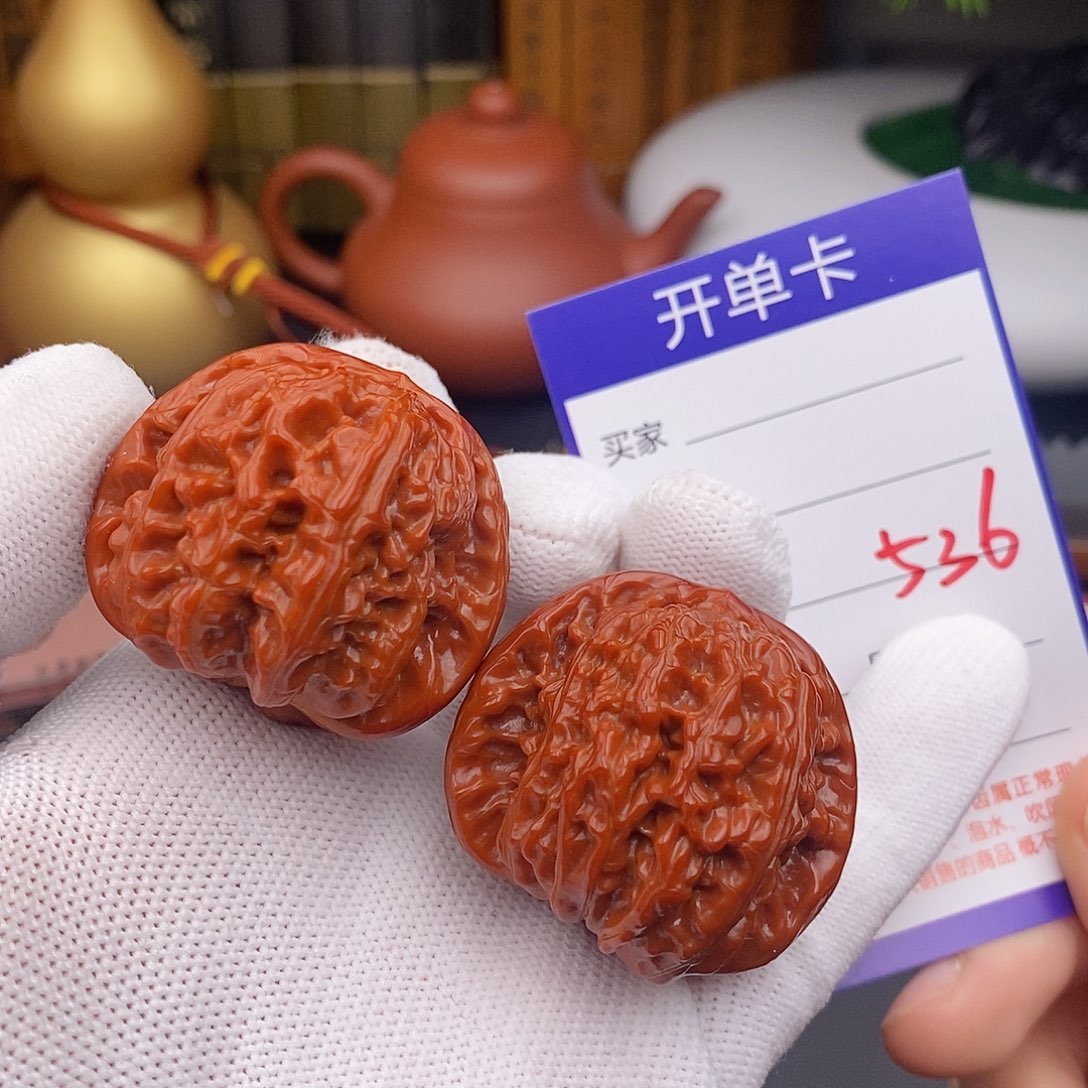 把件文玩核桃40球白536