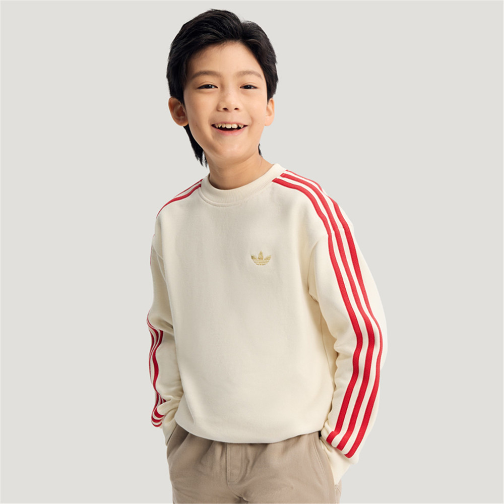 【滔搏联动】adidas阿迪达斯三叶草 儿童 运动休闲套头衫卫衣IA8932
