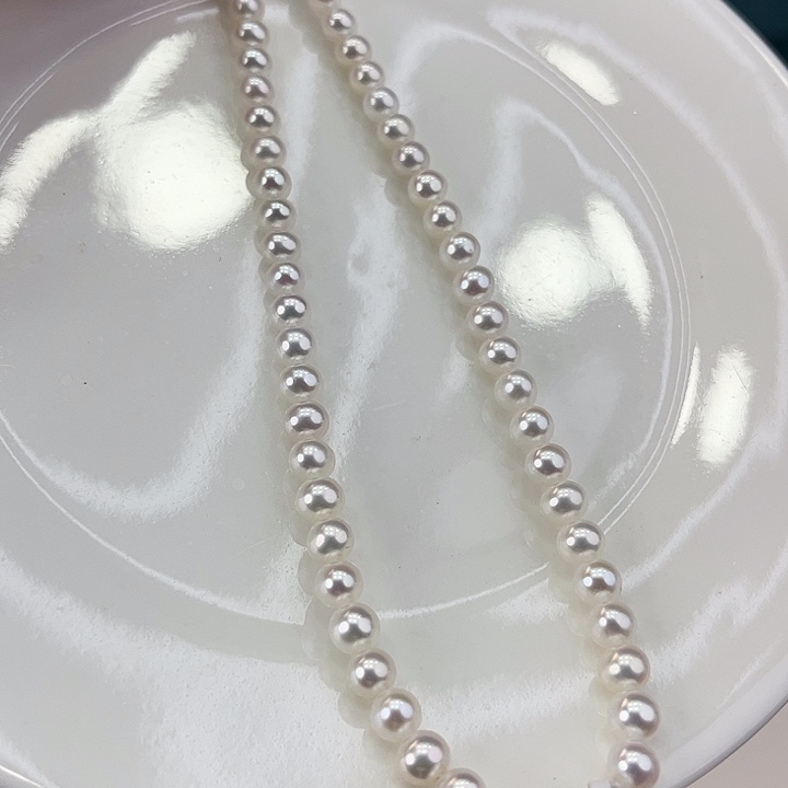 淡水珍珠颈饰银S925镶嵌卡5.5极光冷白炫彩高品