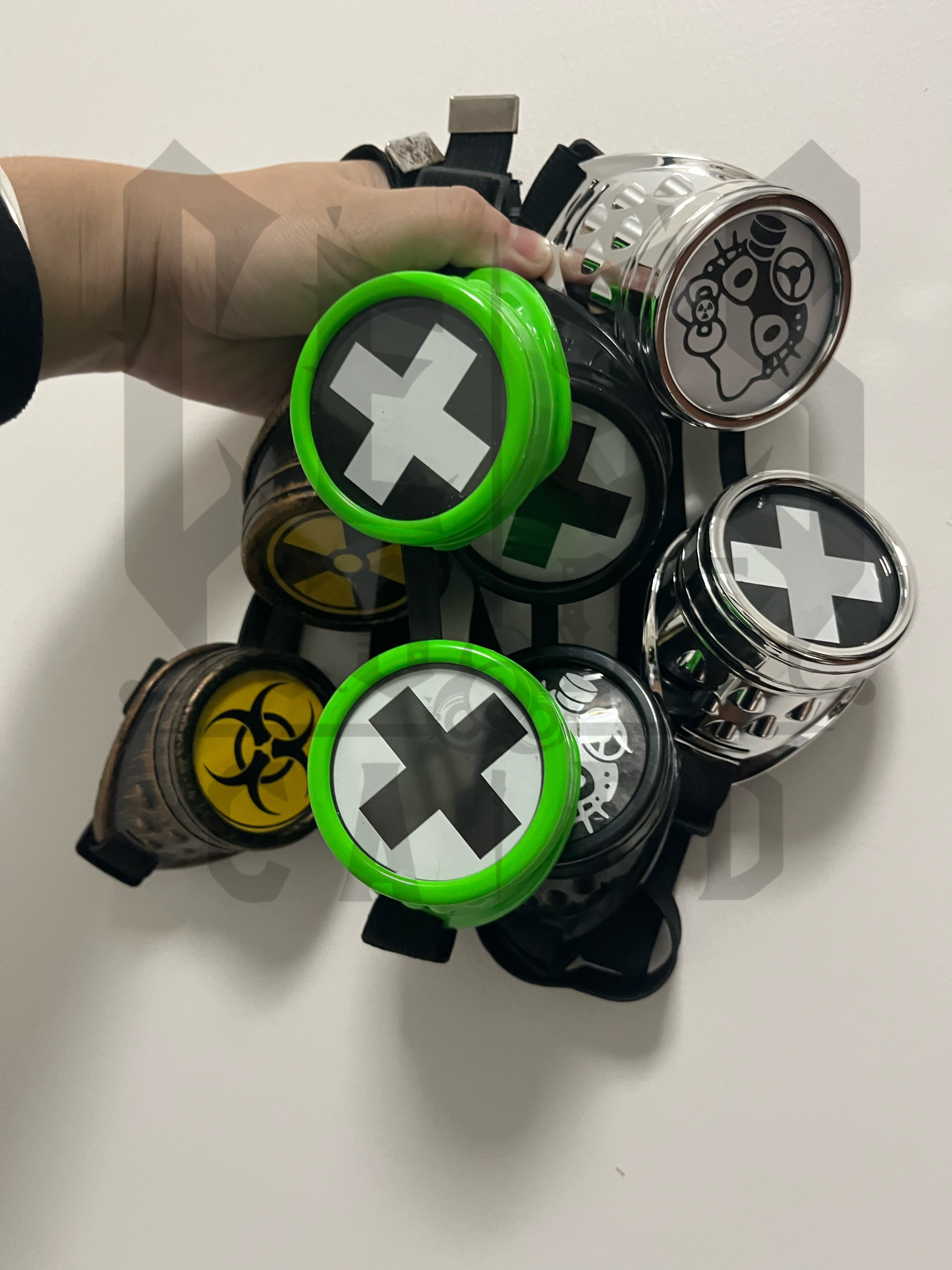 暗码牌废土护目镜/亚文化原创赛博哥特废土荧光绿普通护目镜