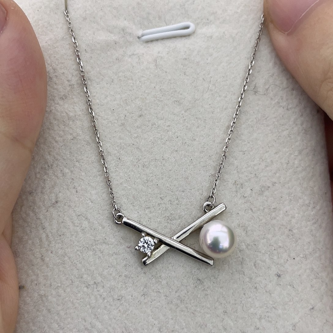 海水珍珠颈饰银S925镶嵌7-7.5吊坠