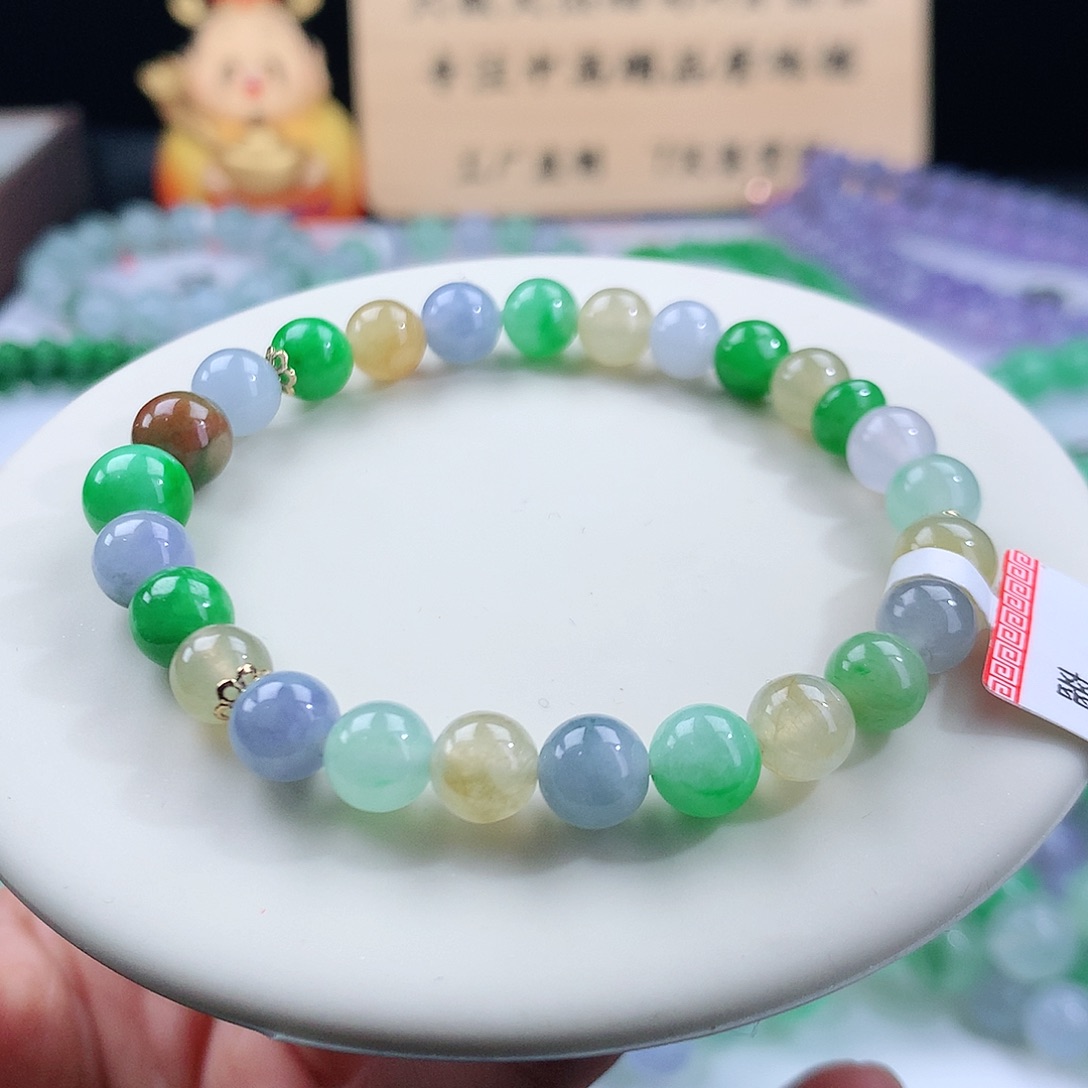 翡翠手链未镶嵌卡6,5