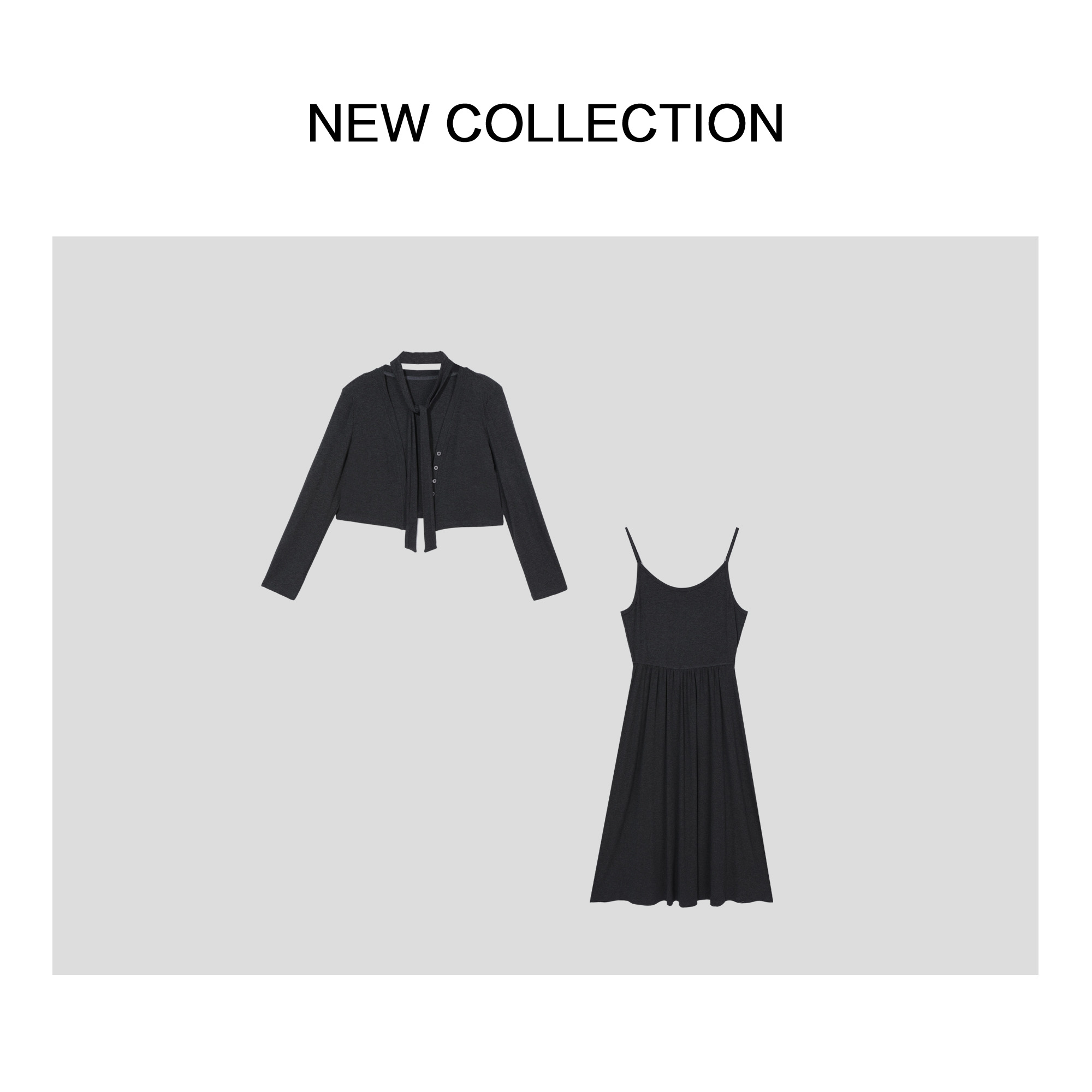 【香香严选】新款极简风上衣+连衣裙高级百搭套装 D5526008-0561