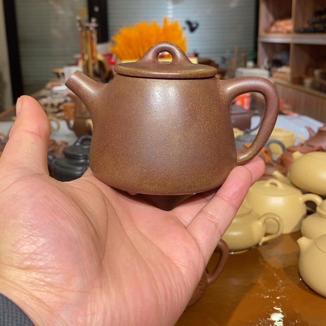 紫砂茶壶段泥柴烧窑变高石瓢240cc