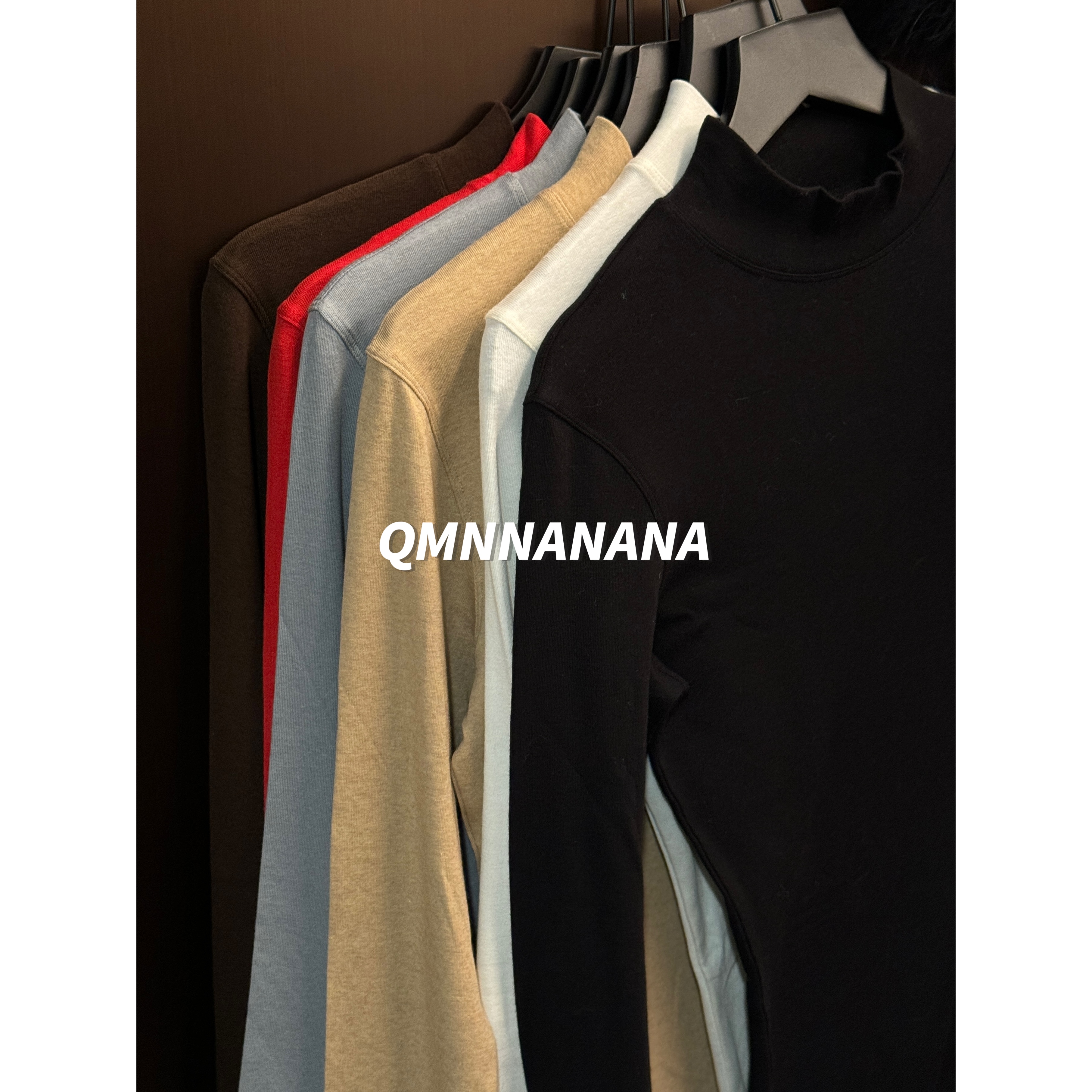 QMNNANANA S25半高领柔适宽松百搭打底T恤MY00742