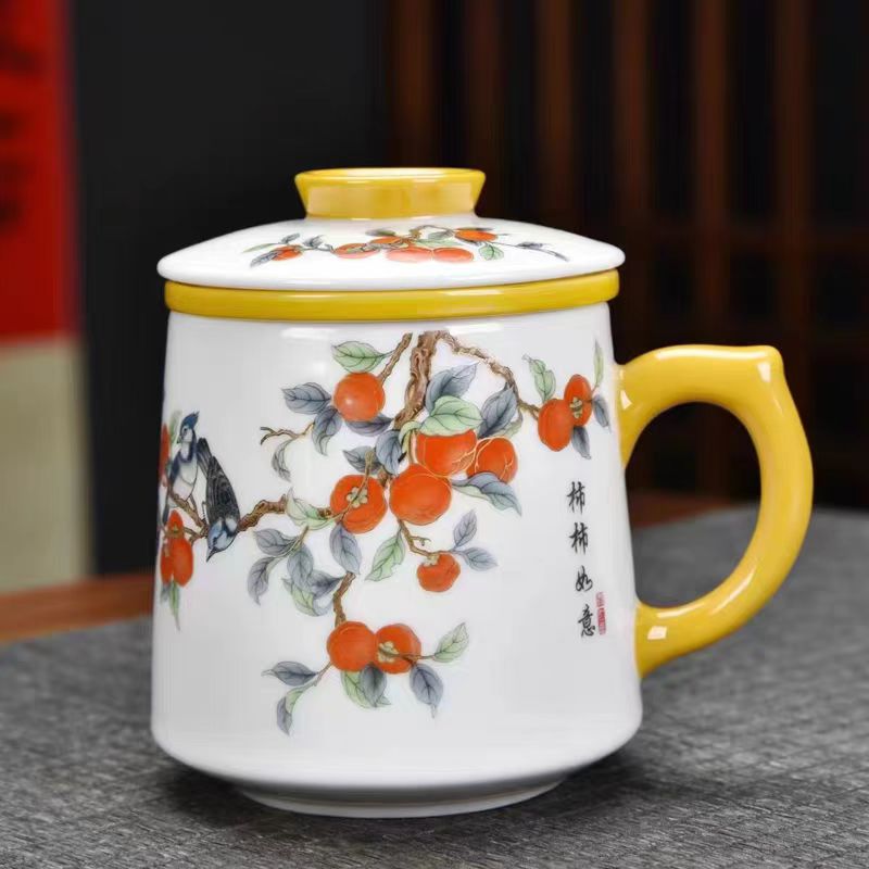 龙窑茶器  柿子办公杯  5153（专属）