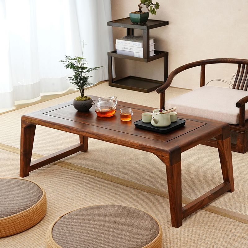 桌新古典茶几榫卯老榆木木蜡油工艺简约家用休闲阳台茶桌购买链接