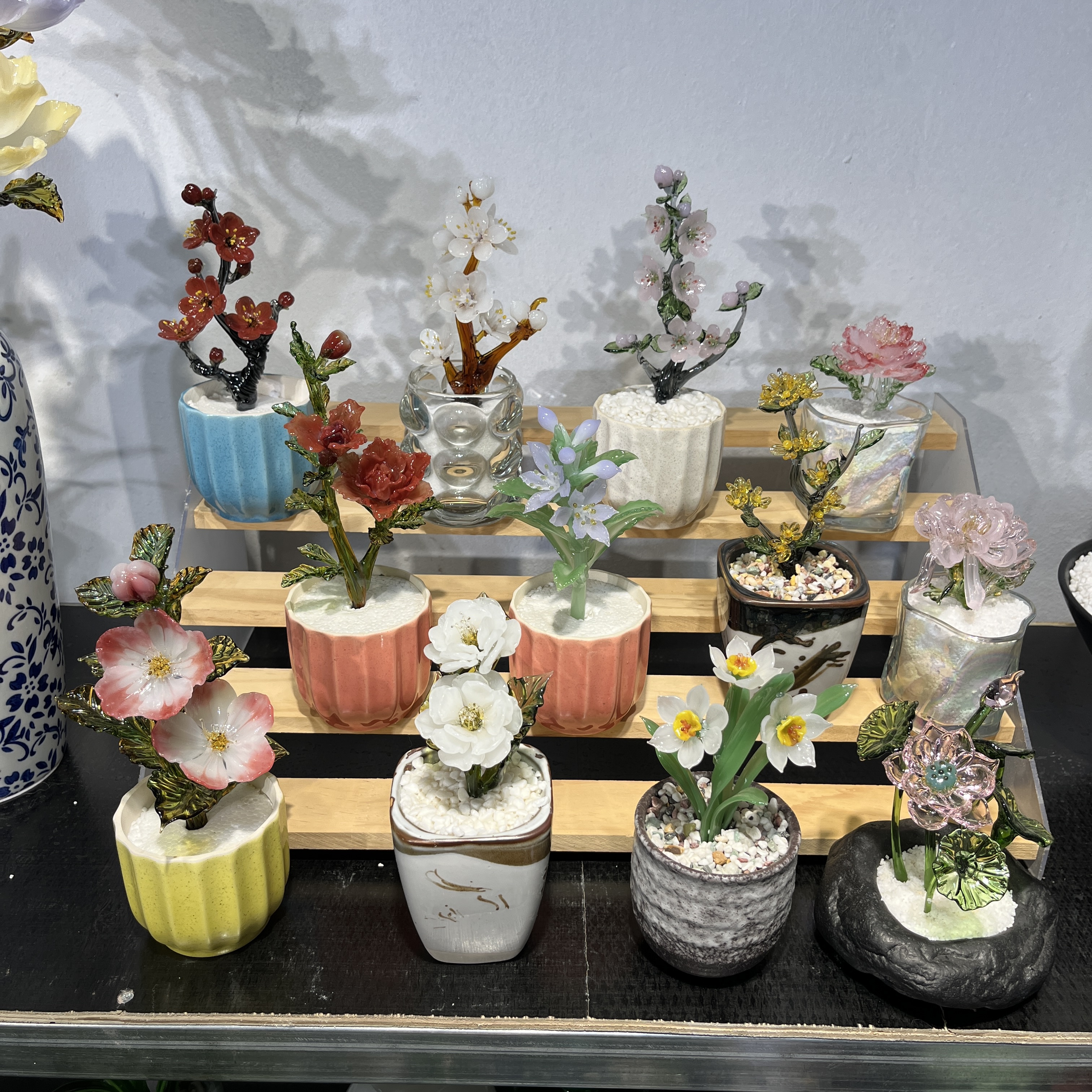 淄博博山琉璃十二花神摆件梅花荷花桂花牡丹菊花家居玄关装饰礼物
