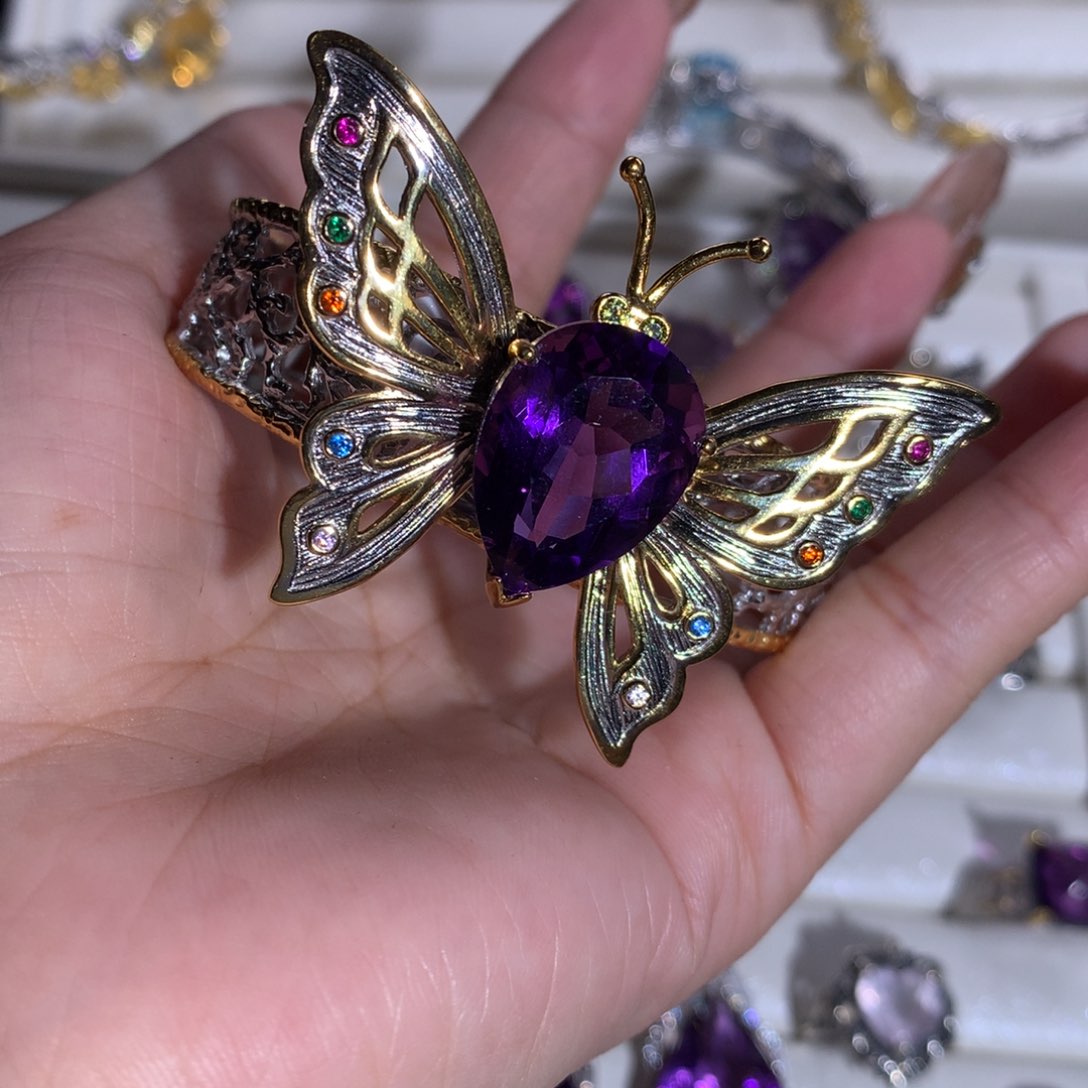 【闪购商品】水晶戒指银S925镶嵌公*.戒指