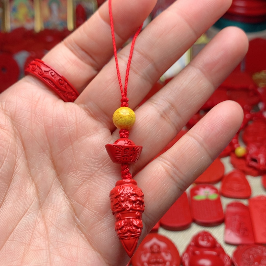 天然辰砂工艺品朱砂手机坠