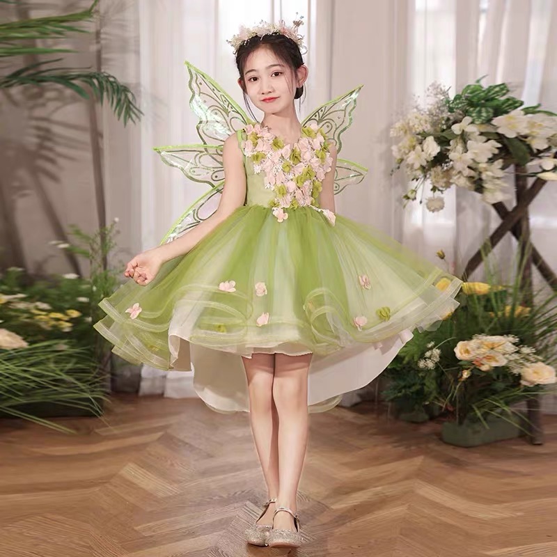 【青柠酪】女童森系公主裙花童婚纱高端儿童礼服裙钢琴秋冬宝宝洋气