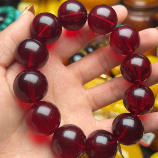 琥珀手串未镶嵌蜜蜡