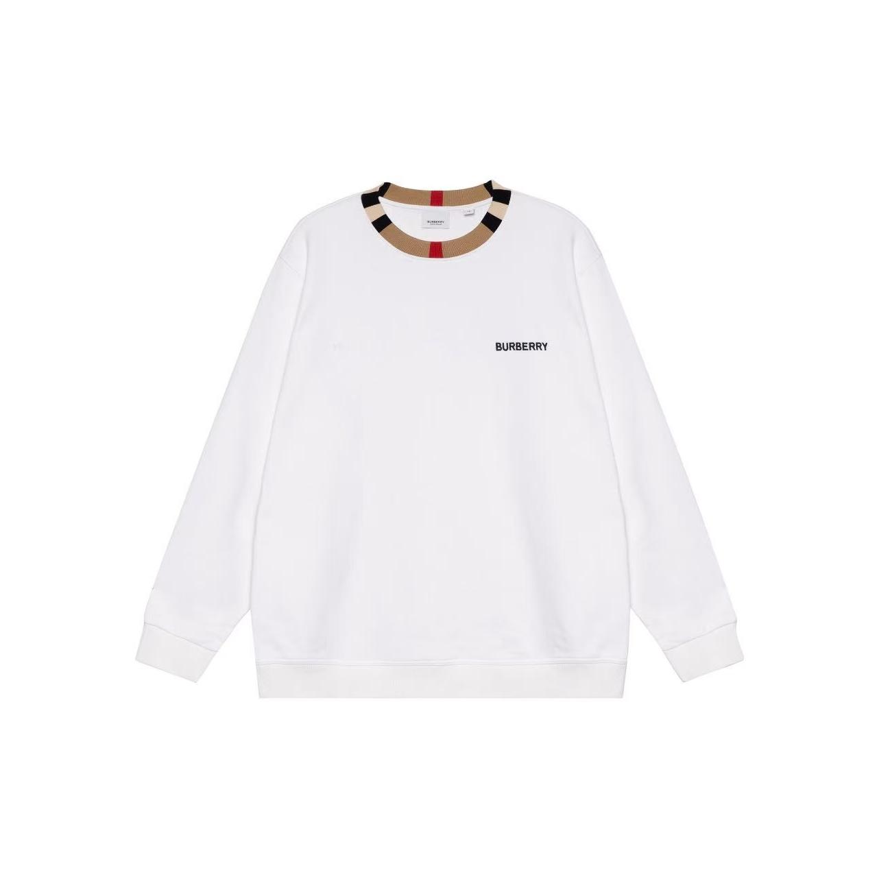 Burberry博柏利 SS23 纯色Logo印花圆领长袖卫衣男款白色80695311