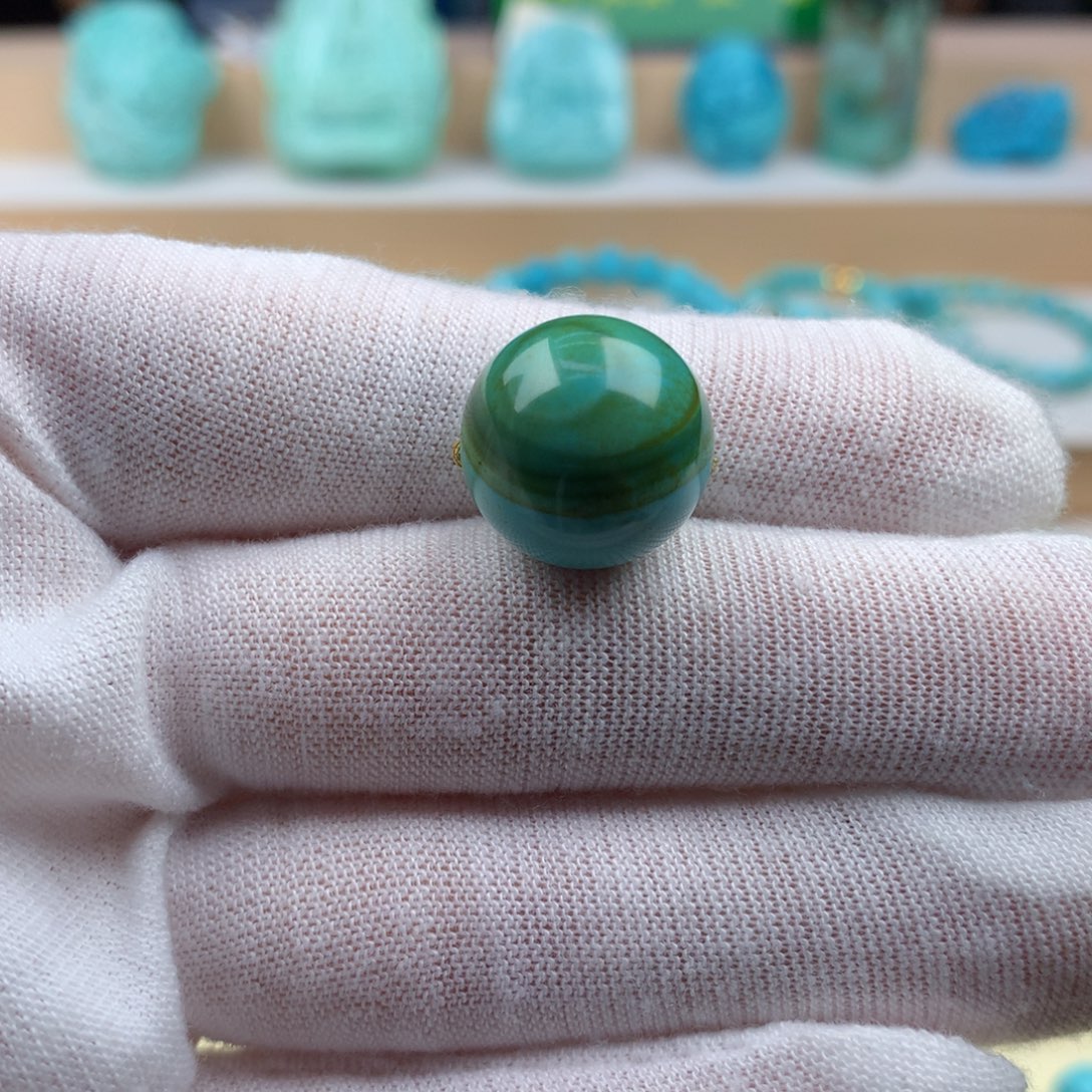 未镶嵌绿松石珠宝奇石15.3mm