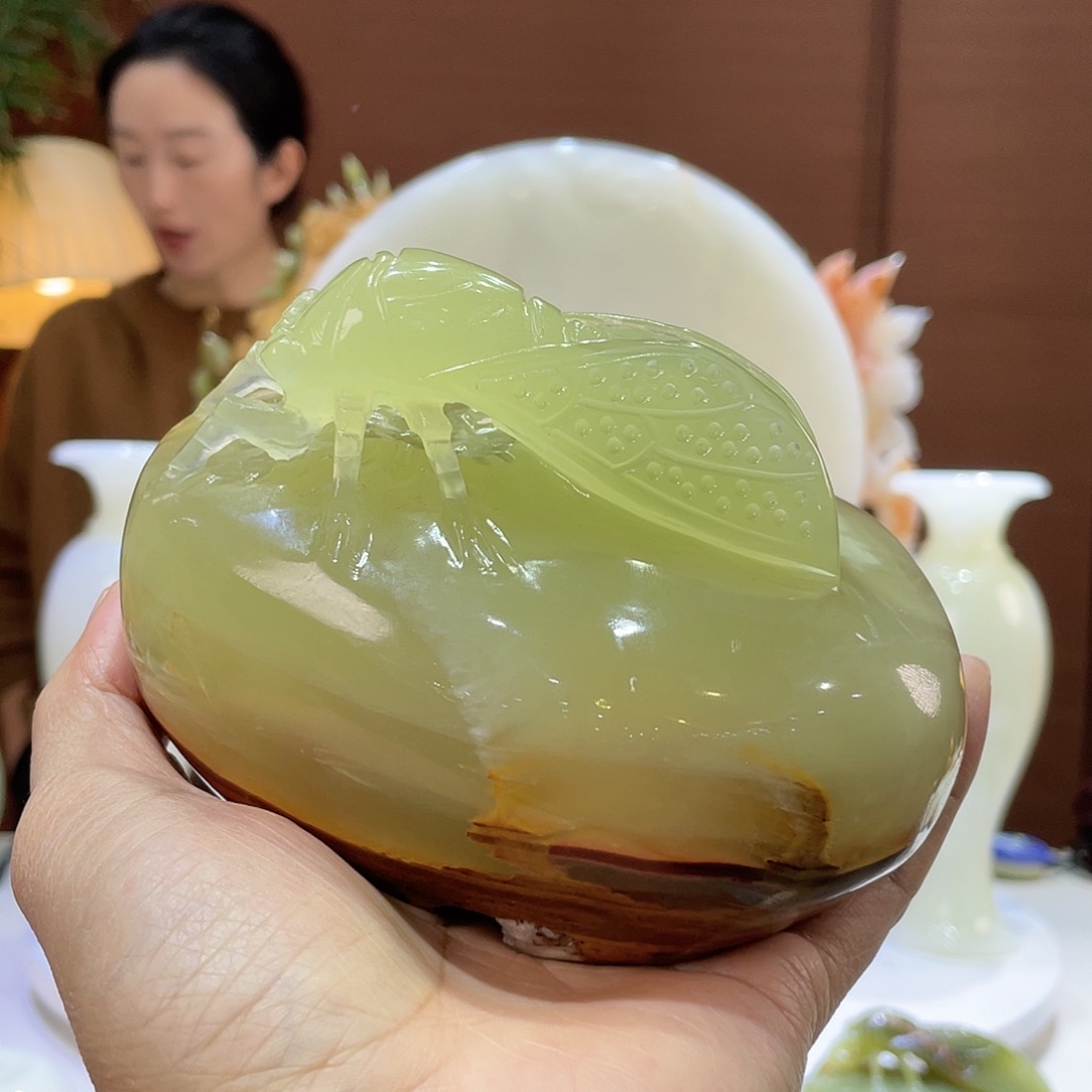 玉精品天然玉石摆件一鸣惊人