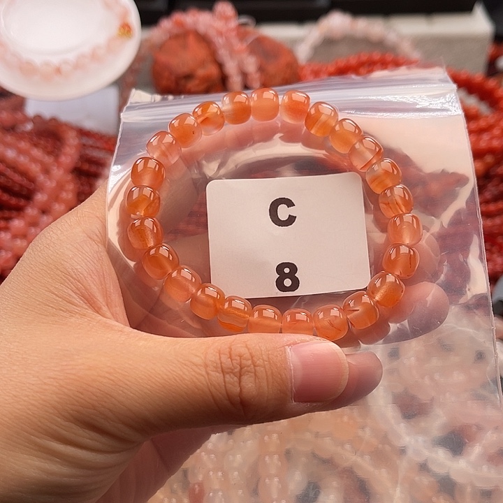 南红玛瑙未镶嵌多样性发货默认微瑕称重8mm