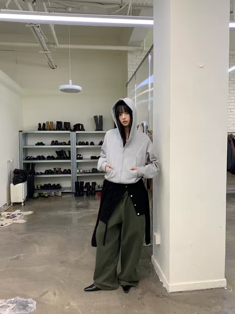 韩货-【森林氧吧】早秋‘美式街头小众设计感休闲工装裤/8277