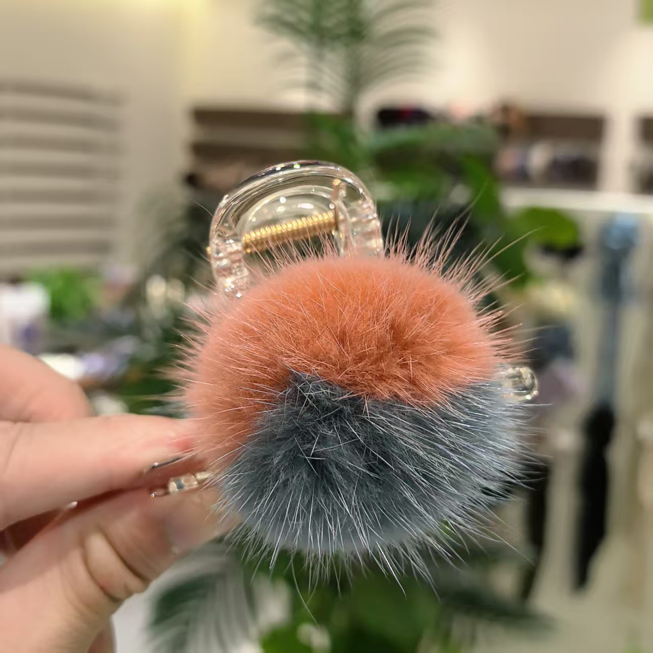 新款红蓝双拼水貂毛高八抓夹4853