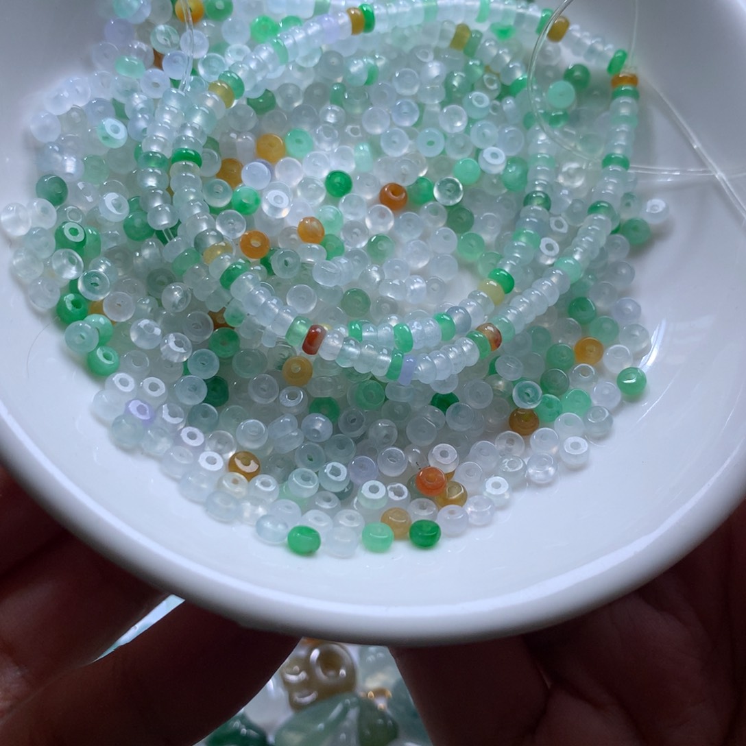 散珠翡翠翡翠散珠多样性发货10颗卡3.5大小