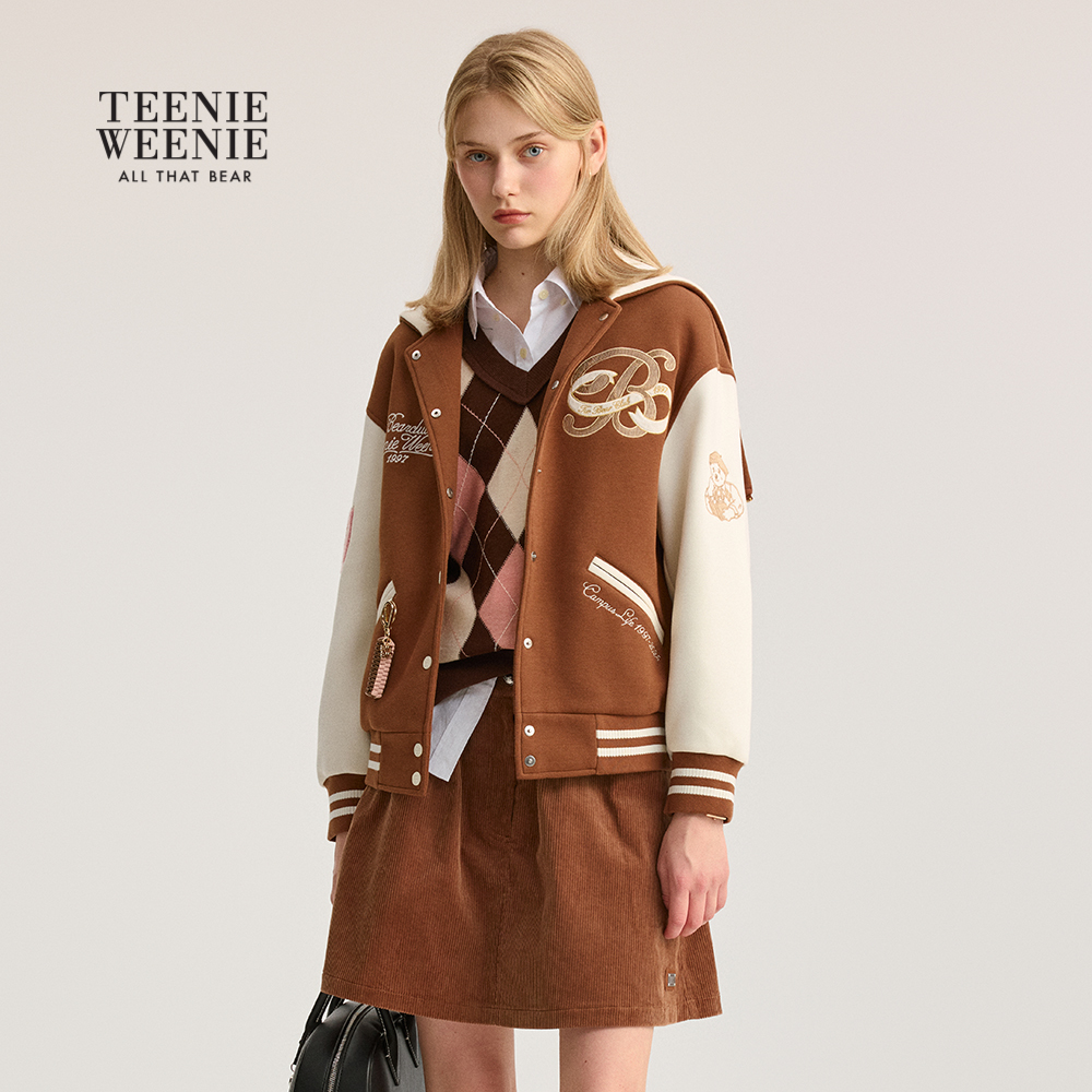 【赵老板专属】TeenieWeenie小熊卫衣25秋宽松连帽式棒球服外套0141