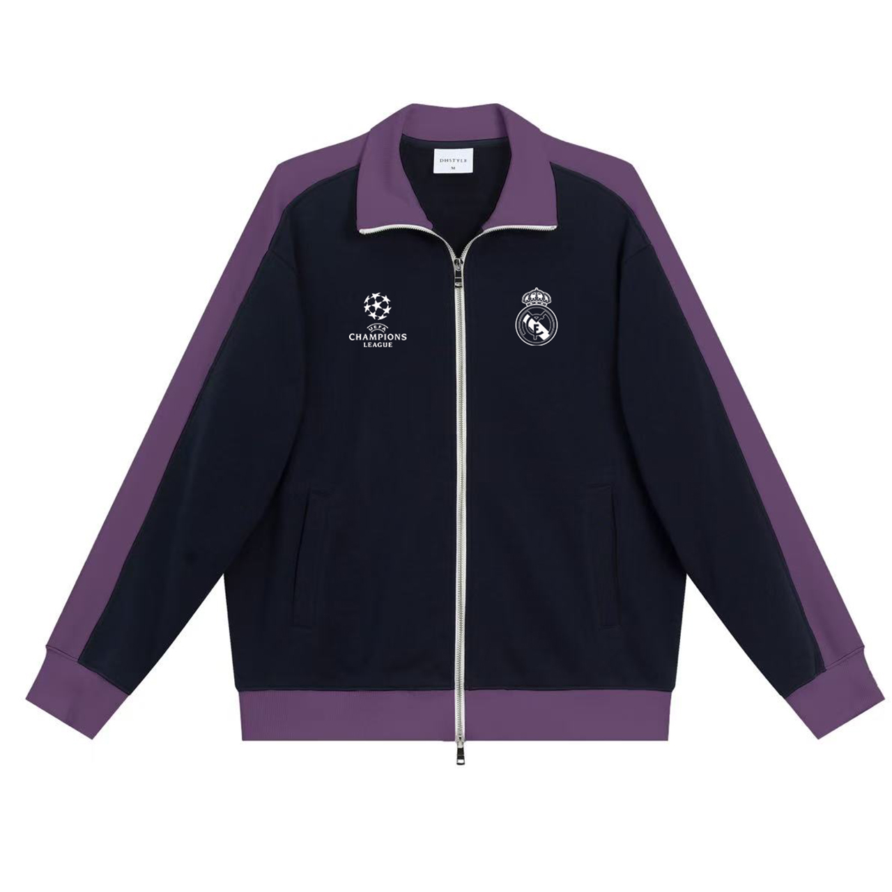 ERMAO-西甲紫色皇马基础款足球拉链夹克卫衣男女重磅厚款长袖秋冬