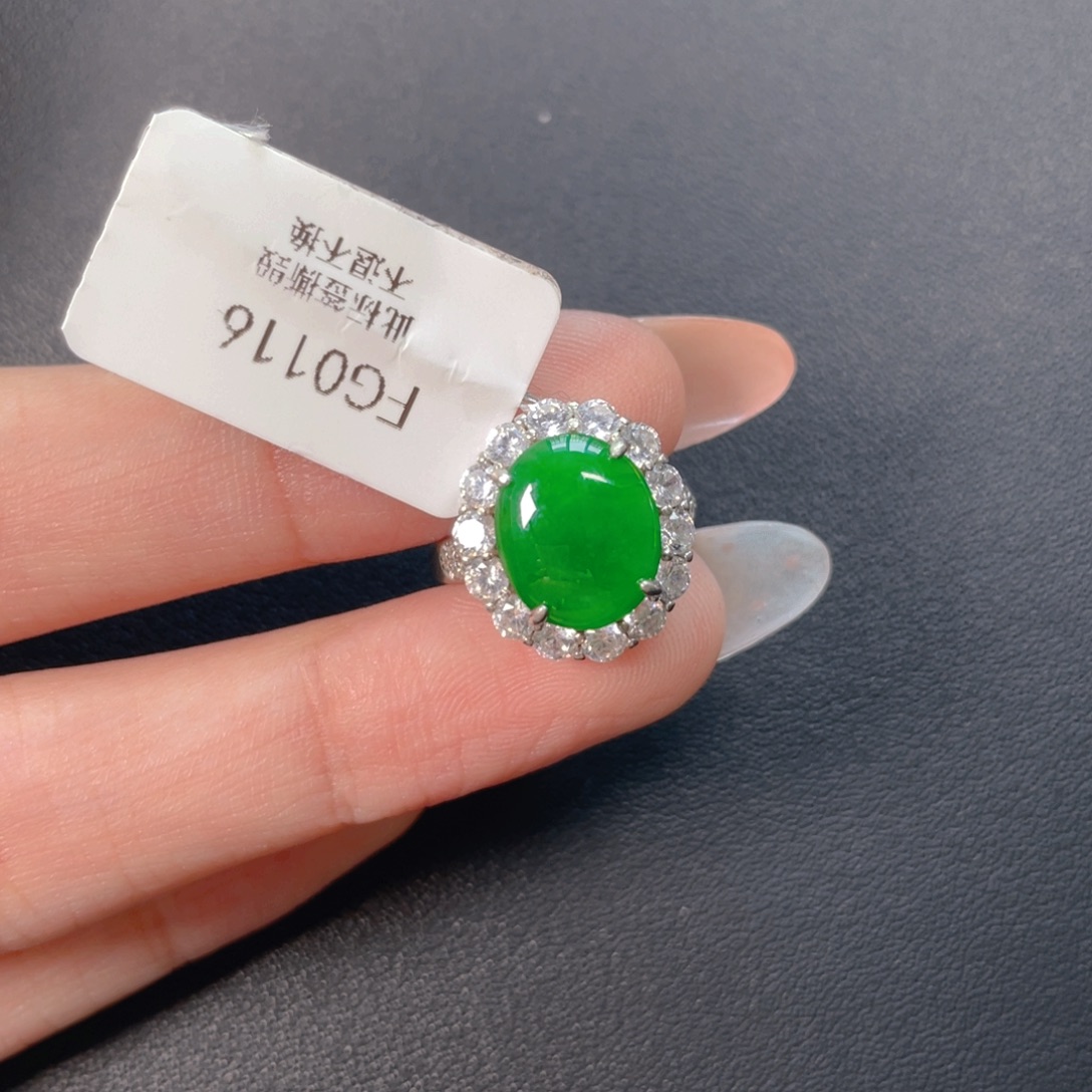 马***胎翡翠银S925镶嵌吊坠(不含链)