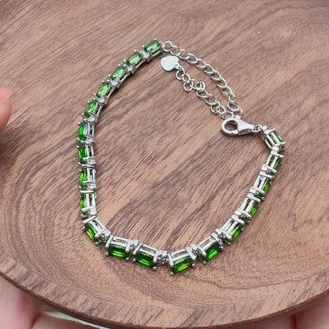 透辉石手链银S925镶嵌