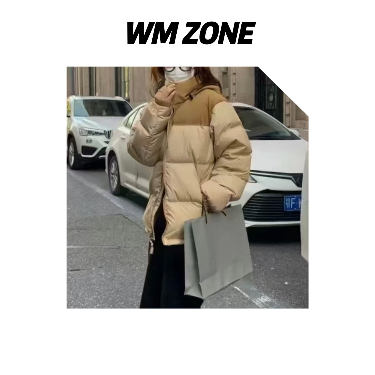 WM  3962  蓬松拼接感小刺绣科技保暖鹅绒服