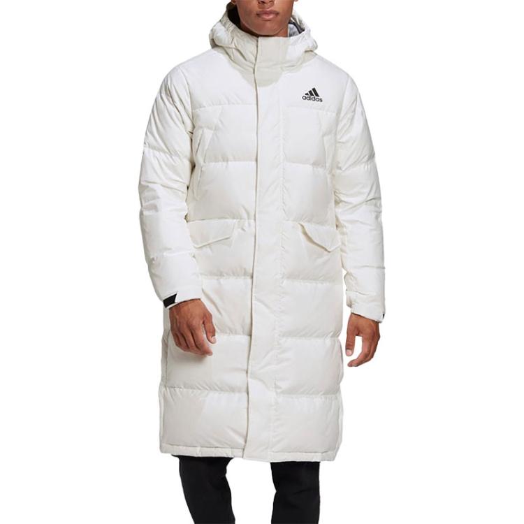 ADIDAS阿迪达斯男女款情侣冬季户外运动长款连帽保暖羽绒服GK0665