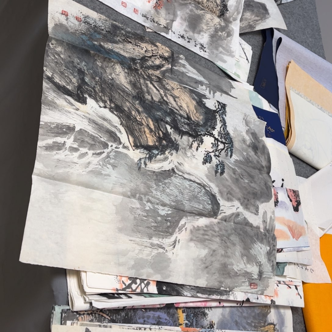 国画12.6纯手绘无边框作品