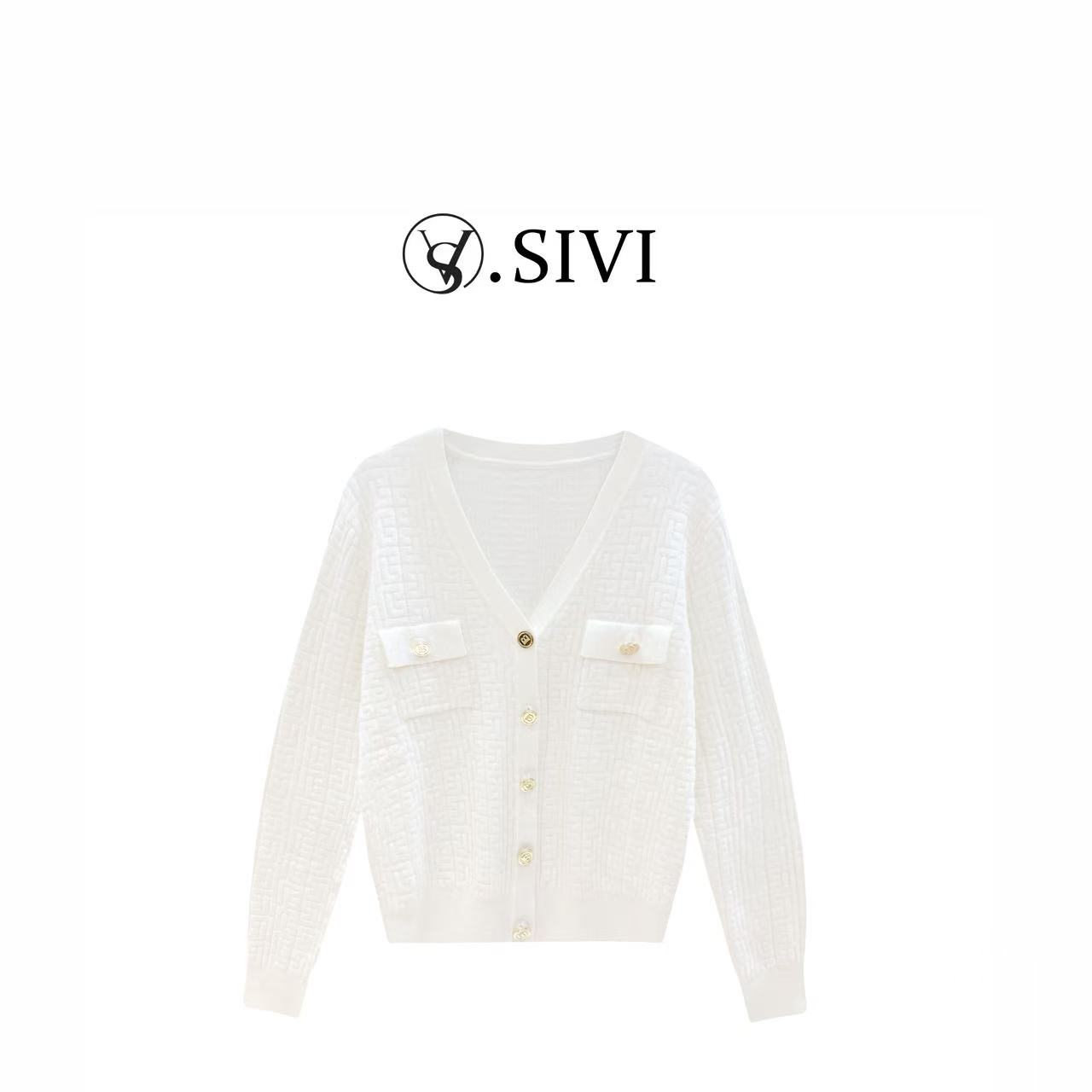 熙薇【婉婉有仪】2025秋季新款时尚气质休闲轻奢毛衣开衫H5534