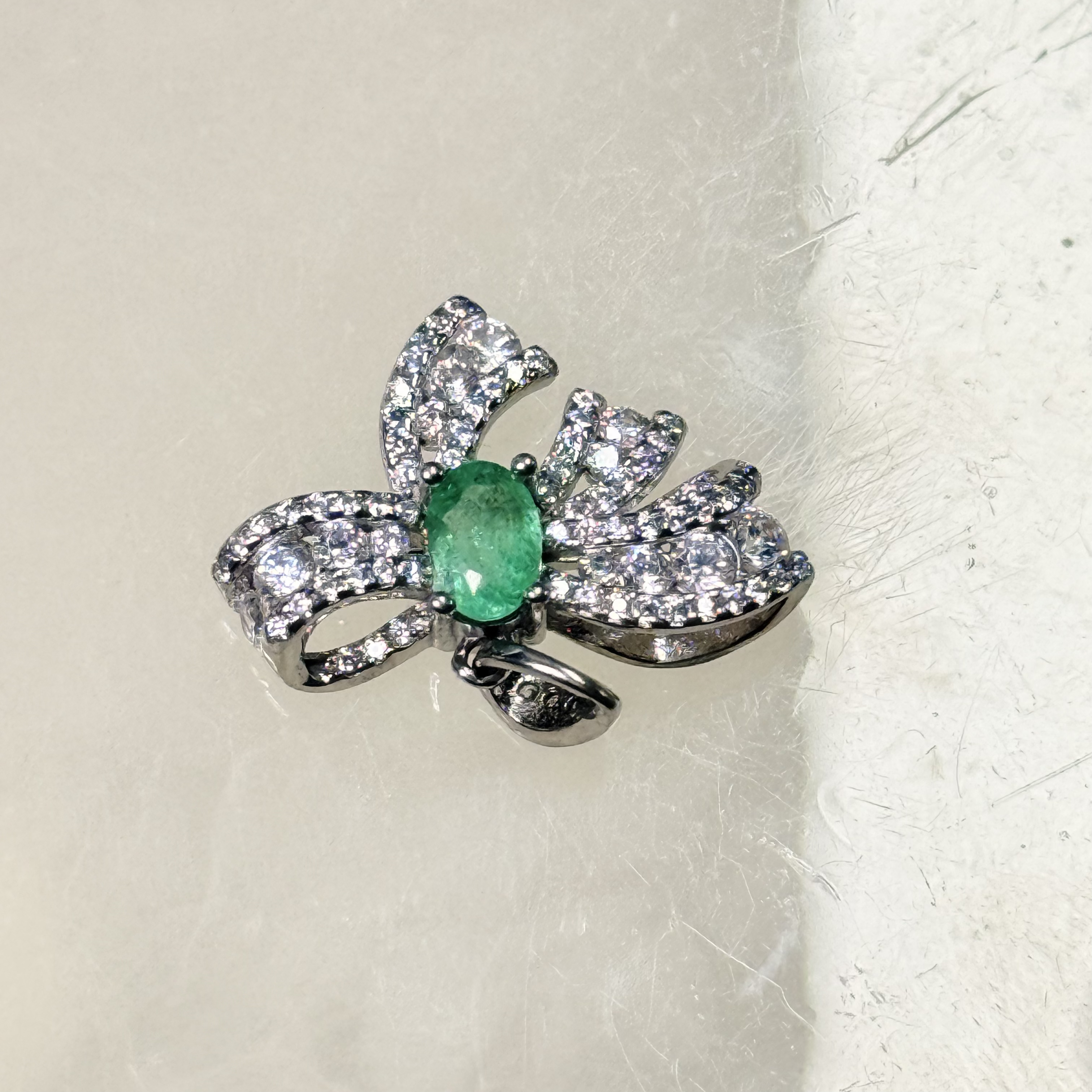 【六六中古】孤品精美s925祖母绿吊坠ty3006