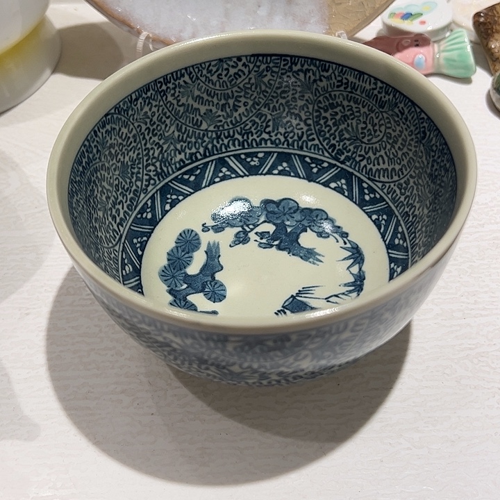 漾***姐瓷青花内外绘大米饭碗一个超有调性