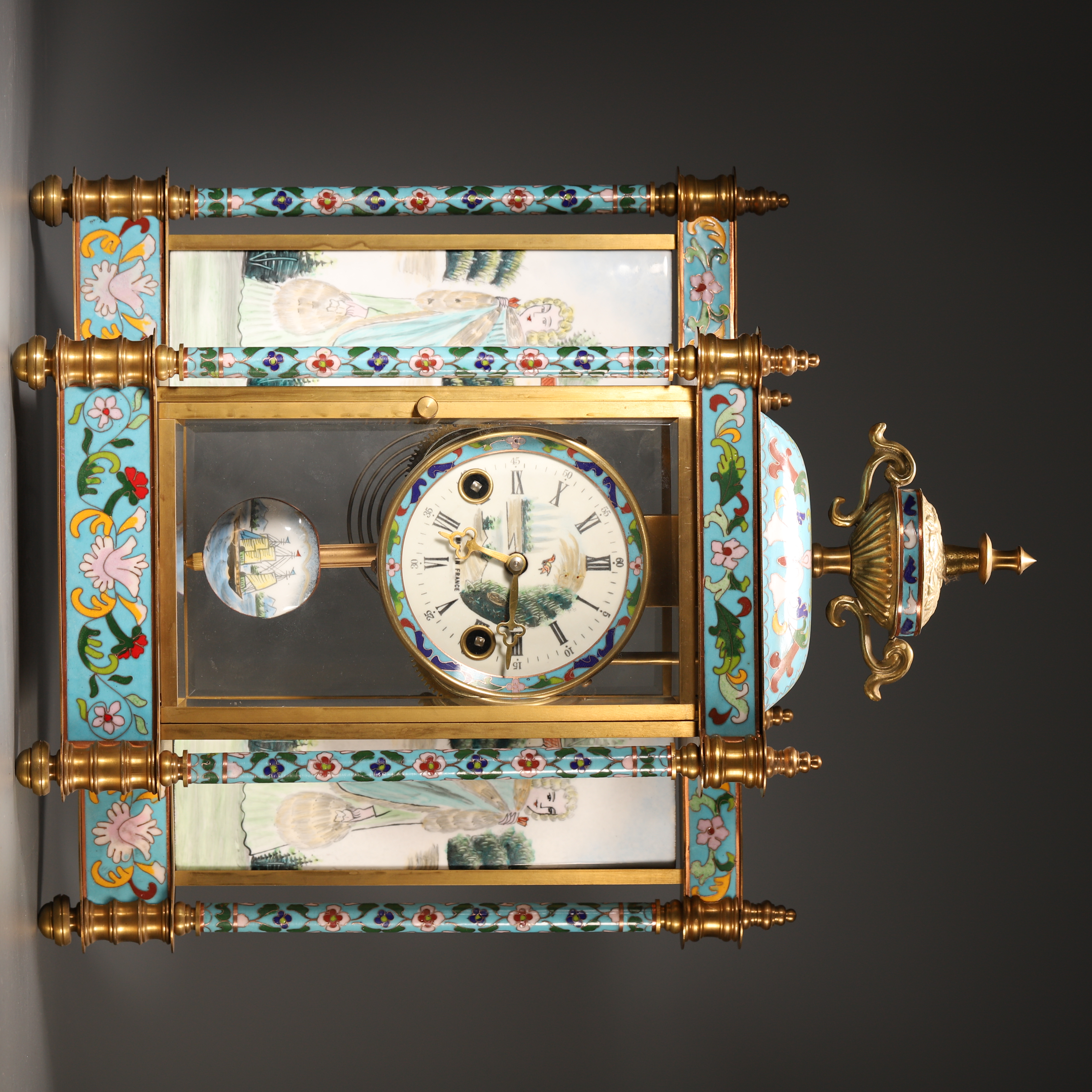 y396/清代 铜胎掐丝珐琅西洋钟【华豫之门甄选】