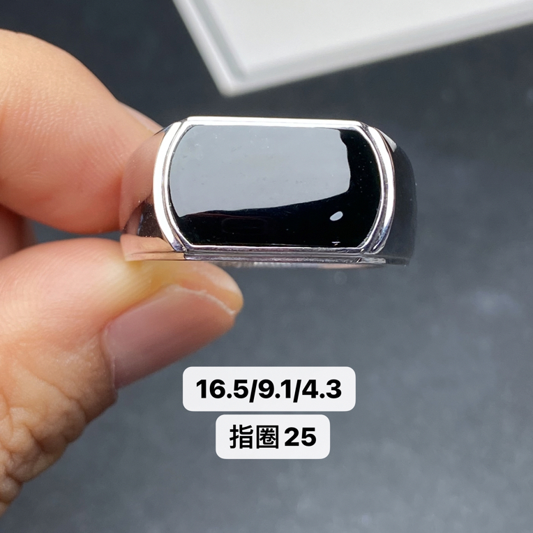 墨翠戒指 定制s925银镶嵌 品相饱满大气 