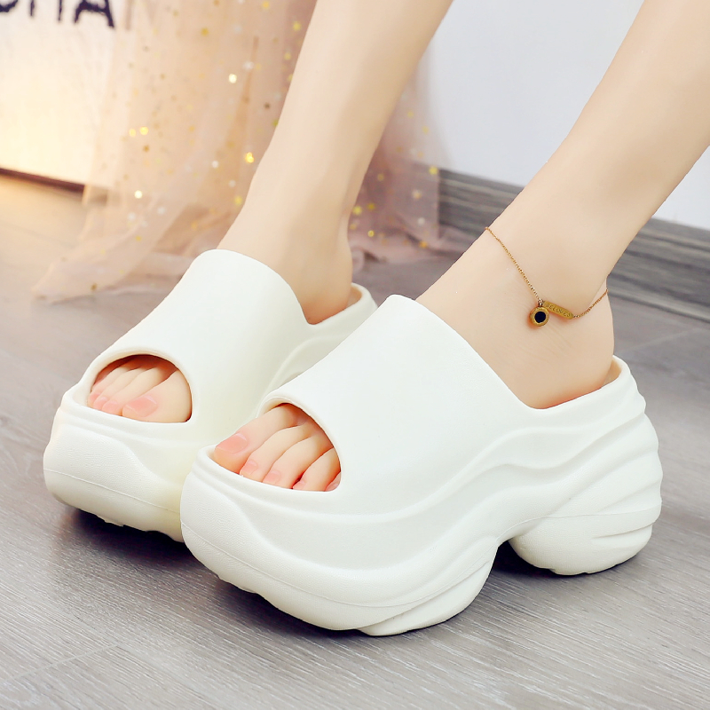 厚底凉拖鞋女夏季外穿25新款高跟防滑EVA踩屎感海边沙滩增高拖鞋