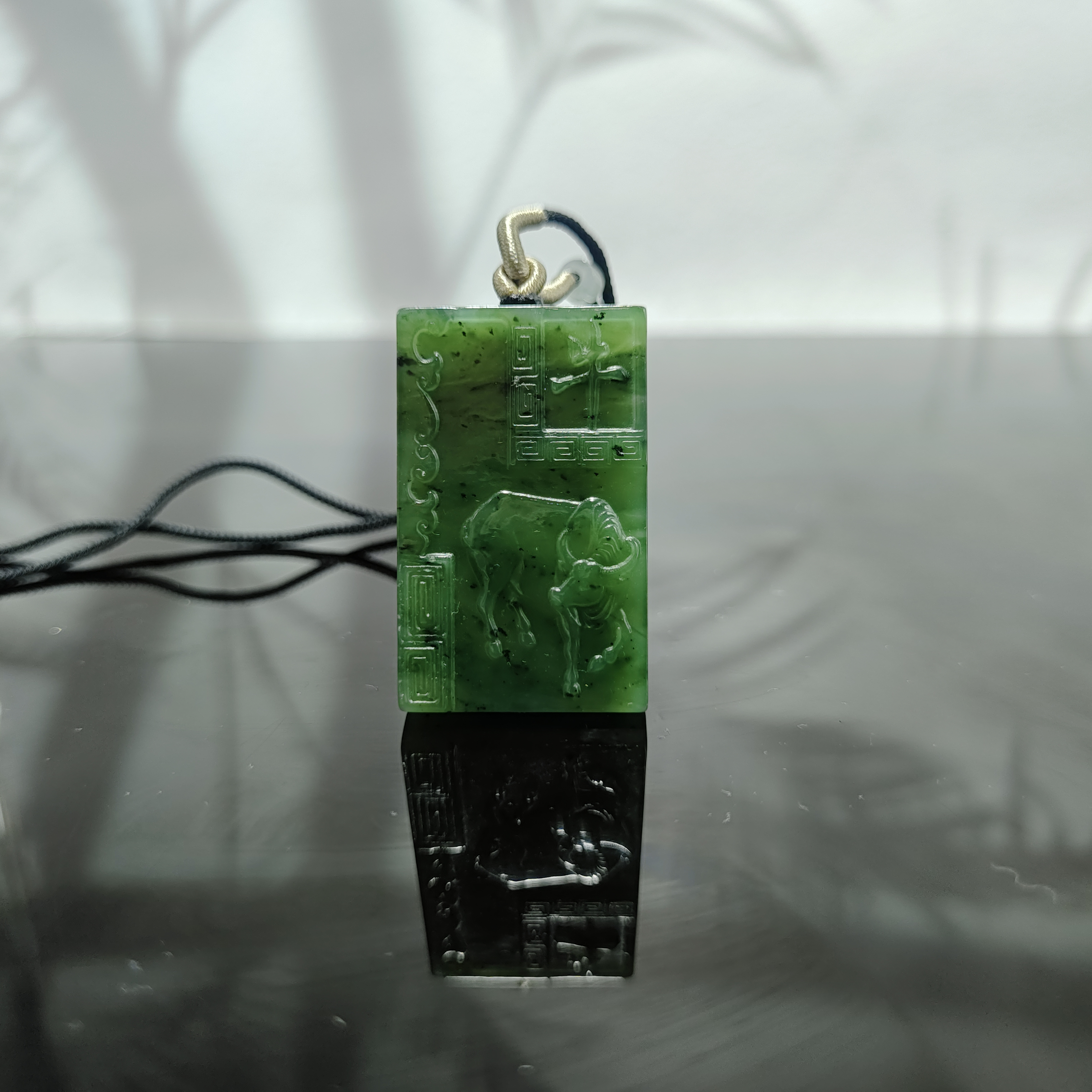 T和田玉碧玉丑牛吊坠1440