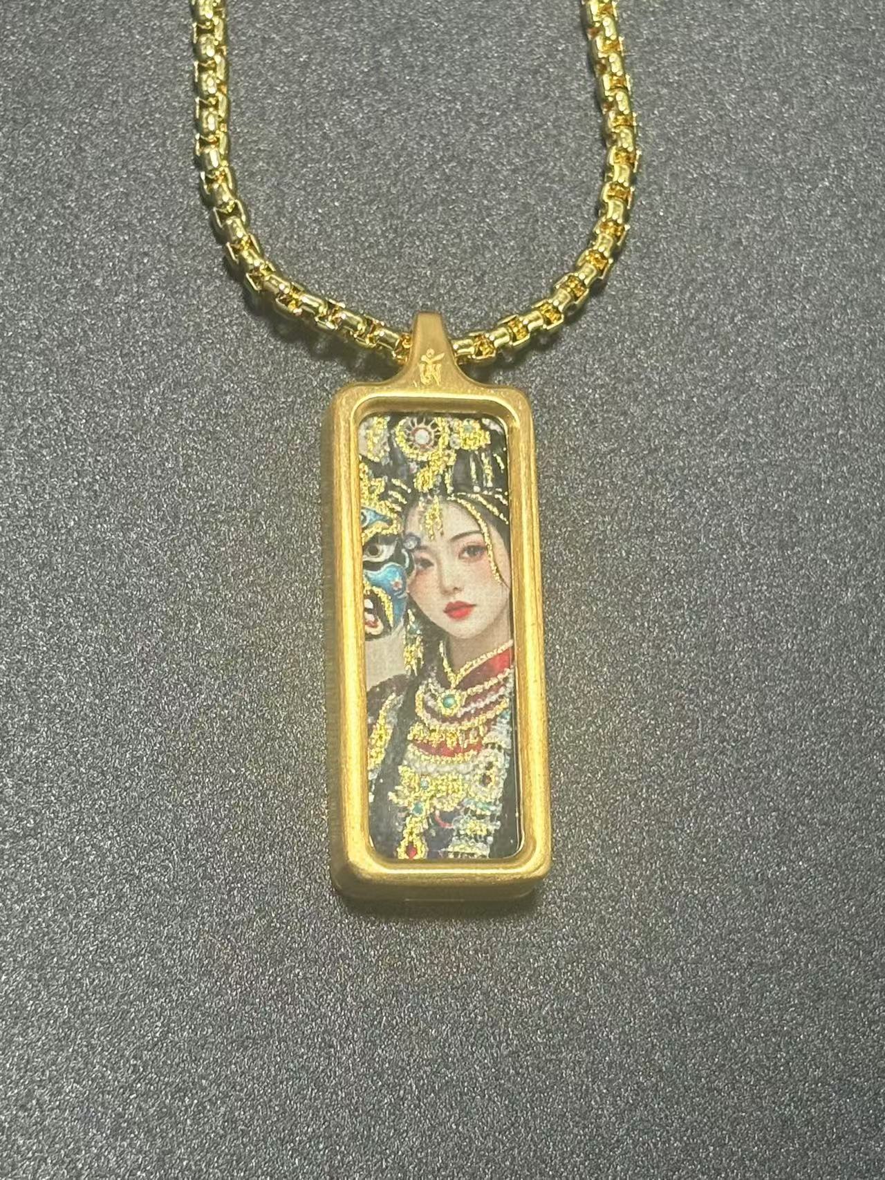 铁合金手链 手绘唐卡扎吉拉姆吊坠