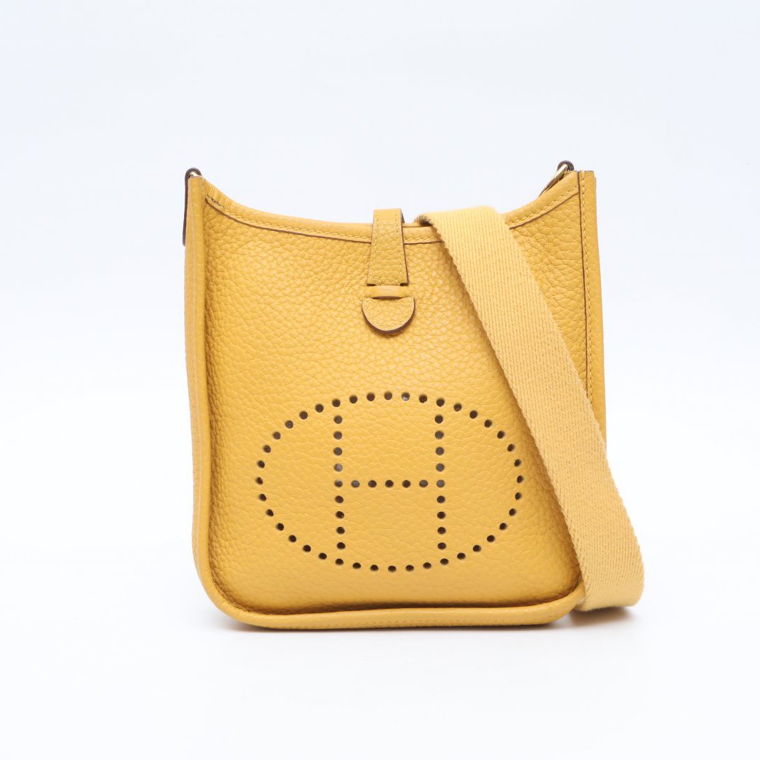 99新 Hermes/爱马仕 小花姑姑215445Evelyne Mini 16琥珀黄 Y刻包